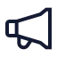 Megaphone icon with stroke sharp style