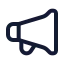 Megaphone icon with stroke standard style