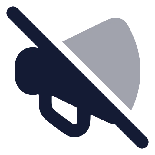 Megaphone Off Icon in Bulk Rounded style
