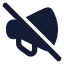Megaphoneoff icon with solid rounded style