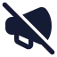 Megaphoneoff icon with solid standard style