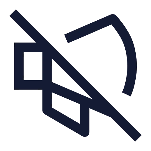 Megaphone Off Icon in Stroke Sharp style