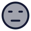 Meh icon with duotone rounded style