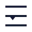 Menu icon with stroke sharp style