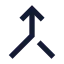 Merge icon with solid sharp style