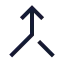 Merge icon with stroke sharp style
