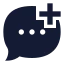 Messageadd icon with solid sharp style