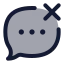Messagecancel icon with duotone rounded style