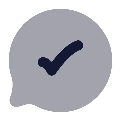 Message Circle Check Icon in Bulk Rounded style