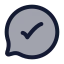 Messagecirclecheck icon with duotone rounded style