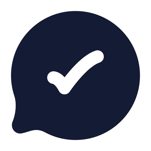 Message Circle Check Icon in Solid Rounded style