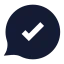Messagecirclecheck icon with solid sharp style