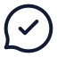 Messagecirclecheck icon with stroke standard style