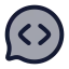 Messagecirclecode icon with duotone rounded style