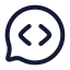 Messagecirclecode icon with stroke rounded style