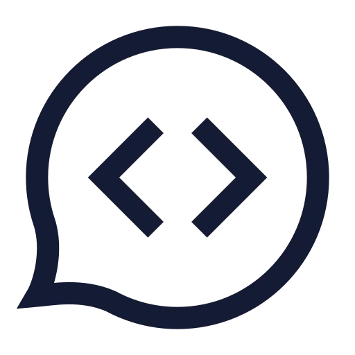 Message Circle Code Icon in Stroke Sharp style