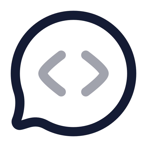 Message Circle Code Icon in Twotone Rounded style