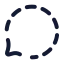Messagecircledashed icon with stroke rounded style
