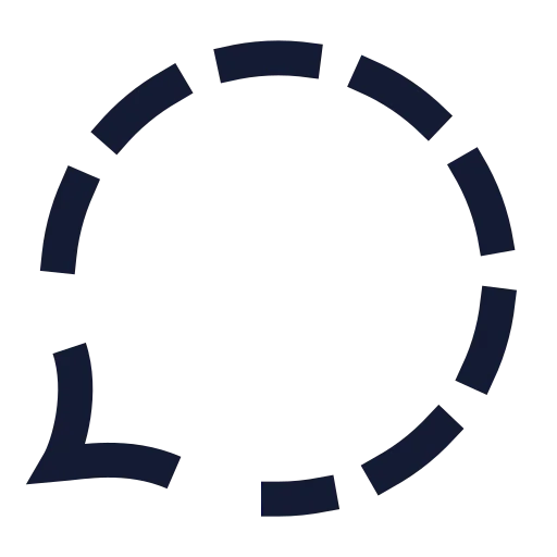 Message Circle Dashed Icon in Stroke Sharp style
