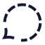 Messagecircledashed icon with stroke sharp style