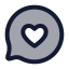 Messagecircleheart icon with duotone rounded style