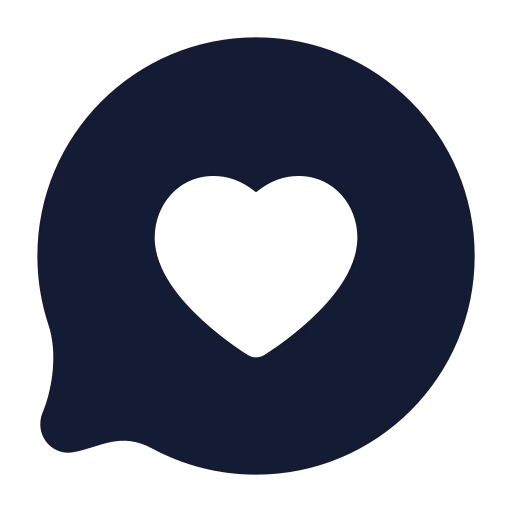 Message Circle Heart Icon in Solid Rounded style