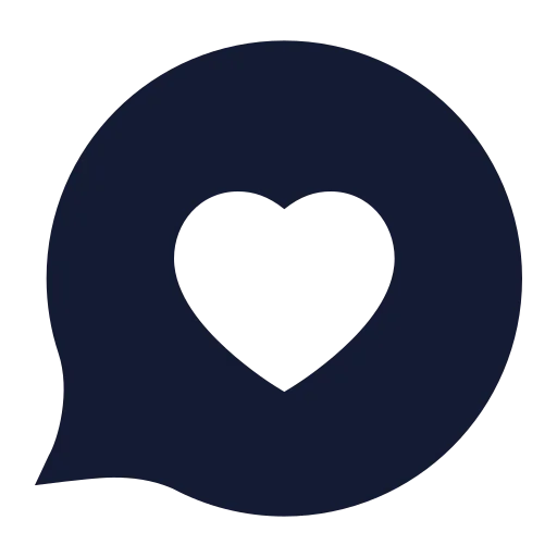Message Circle Heart Icon in Solid Sharp style