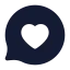 Messagecircleheart icon with solid standard style