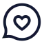 Messagecircleheart icon with stroke sharp style