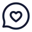 Messagecircleheart icon with stroke standard style