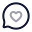 Messagecircleheart icon with twotone rounded style