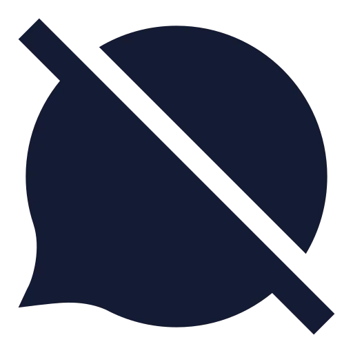 Message Circle Off Icon in Solid Sharp style