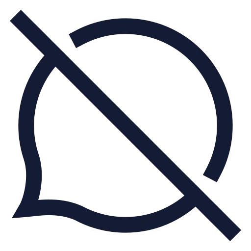 Message Circle Off Icon in Stroke Sharp style