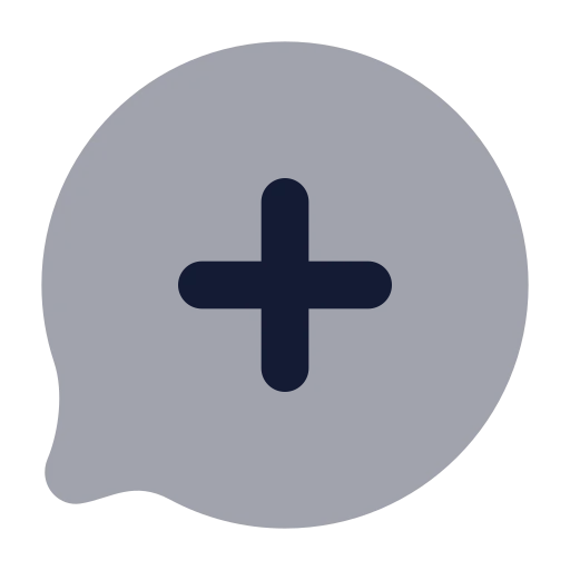Message Circle Plus Icon in Bulk Rounded style