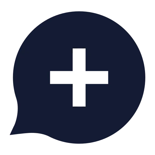 Message Circle Plus Icon in Solid Sharp style