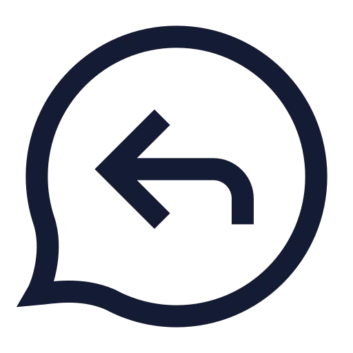 Message Circle Reply Icon in Stroke Sharp style