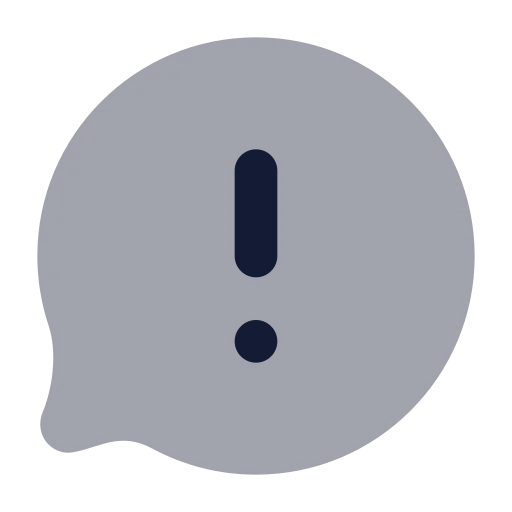 Message Circle Warning Icon in Bulk Rounded style