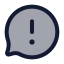 Messagecirclewarning icon with duotone rounded style