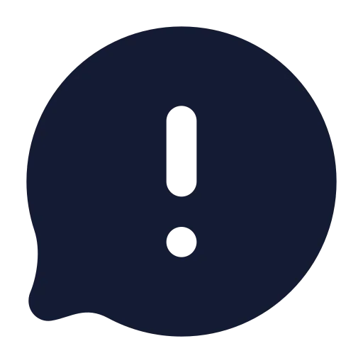 Message Circle Warning Icon in Solid Rounded style
