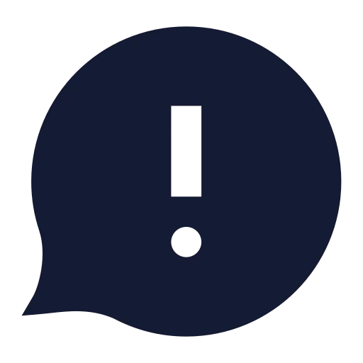 Message Circle Warning Icon in Solid Sharp style