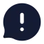 Messagecirclewarning icon with solid standard style