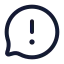 Messagecirclewarning icon with stroke rounded style