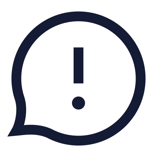 Message Circle Warning Icon in Stroke Sharp style