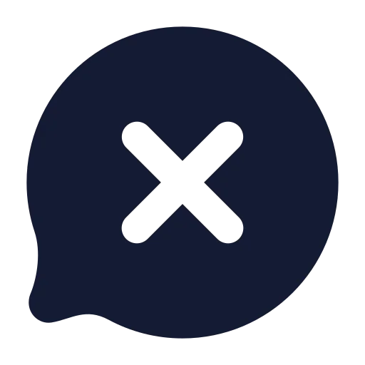 Message Circle X Icon in Solid Rounded style