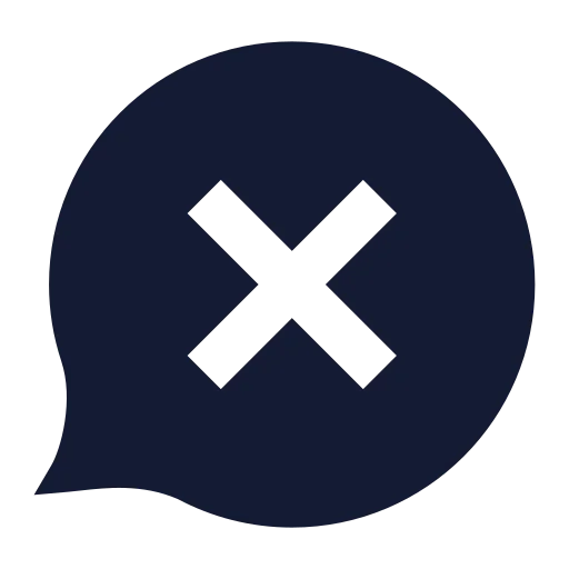 Message Circle X Icon in Solid Sharp style