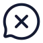 Messagecirclex icon with stroke rounded style