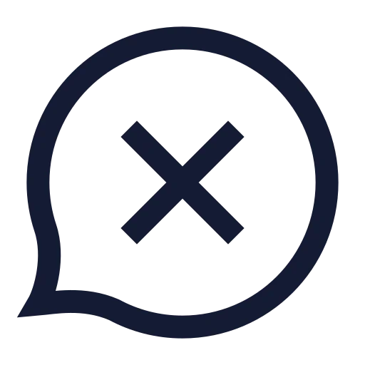 Message Circle X Icon in Stroke Sharp style