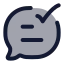 Messagedone icon with duotone rounded style