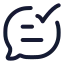 Messagedone icon with stroke rounded style