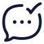 Messagedone icon with stroke rounded style